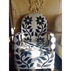 African Beaded Yoruba chairs - black and white